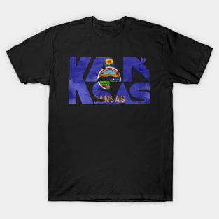 Kansas Typo Map T-Shirt